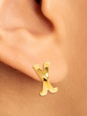 POPPY FINCH Designer ‘X-Huggie’ 14k Yellow Gold Earrings. Brand new! Never worn!